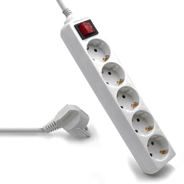 Régua Ewent 5 Tomadas 16A com Switch On/Off Branco