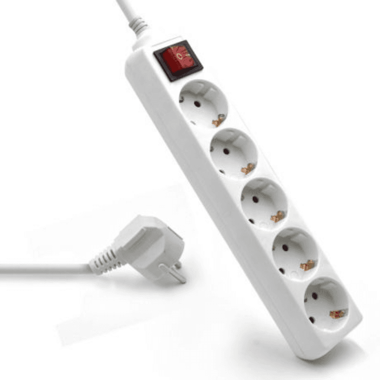 Régua Ewent 5 Tomadas 16A com Switch On/Off Branco