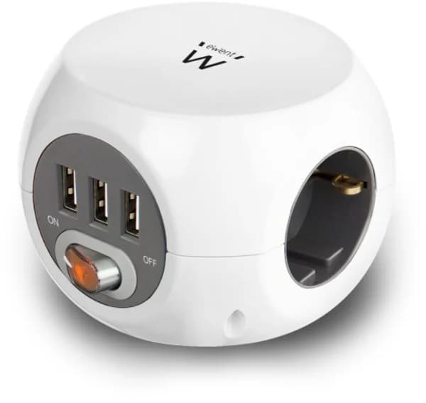 Ewent Extensão 3 Tomadas + 3 usb (1,5 Mts) - EW3939