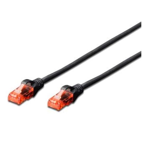 Cabo de Rede Slim Ewent RJ45 U/UTP Cat.6 2 M Preto