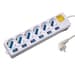 Régua Ewent 6 Tomadas 16A com Switch Individual On/Off 1.5 M Branco