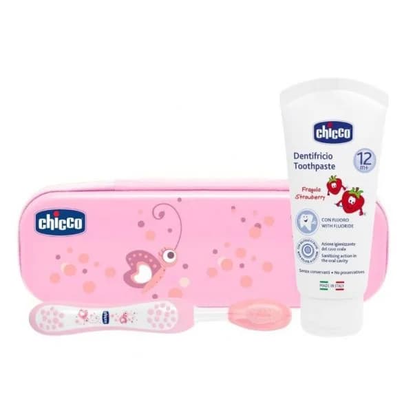 Chicco Estojo Higiene Oral 12M+ Rosa