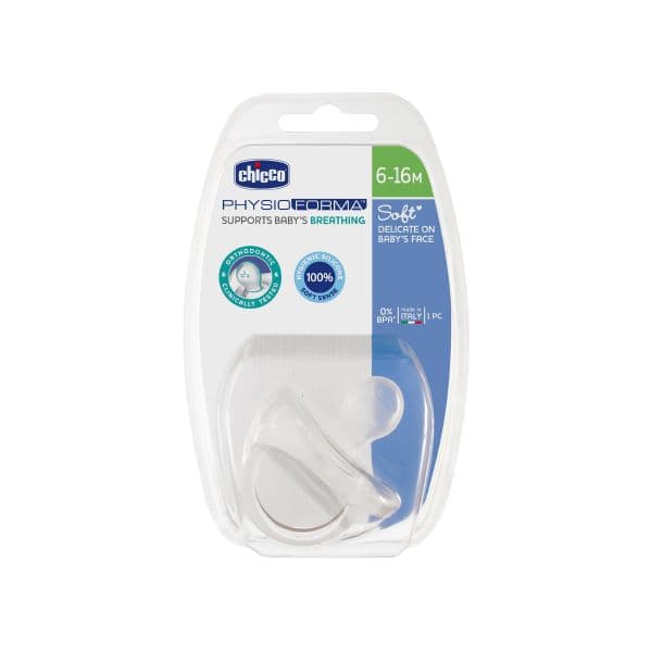 Chicco Chupeta Physio Soft Silicone 6-12m Clear