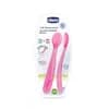 CHICCO COLHER SILICONE 6M+ ROSA X2