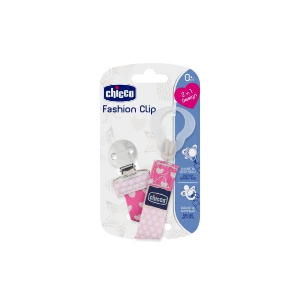 Chicco Clip Fashion para Chupetas Rosa