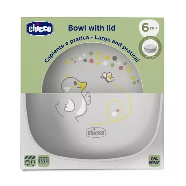 Chicco Tigela com Tampa 6m+ Cinza