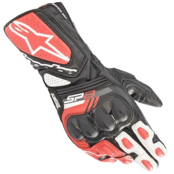 Alpinestars Luvas SP-8 V3 Black / White / Bright Red 2XL - 3558321-1304-XXL