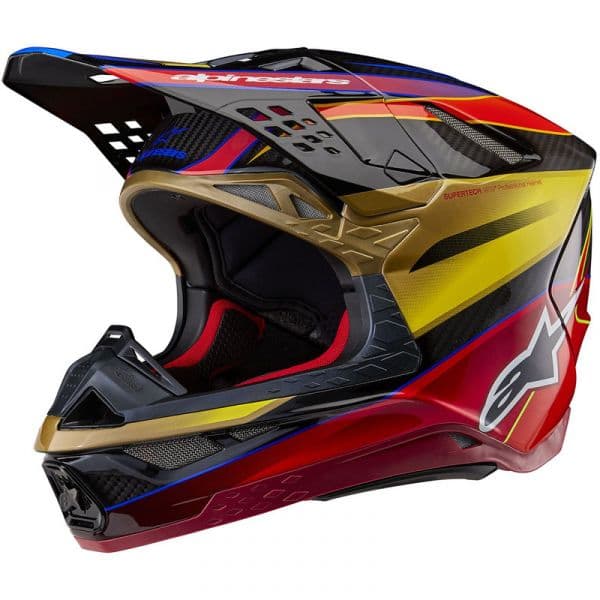 ALPINESTARS Capacete Supertech S-M10 Gold Yellow / Rio Red Glossy M
