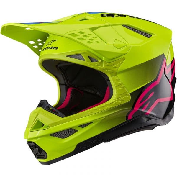 Alpinestars Capacete Supertech S-M10 Unite Yellow Fluo / Black / Diva Pink Glossy XL