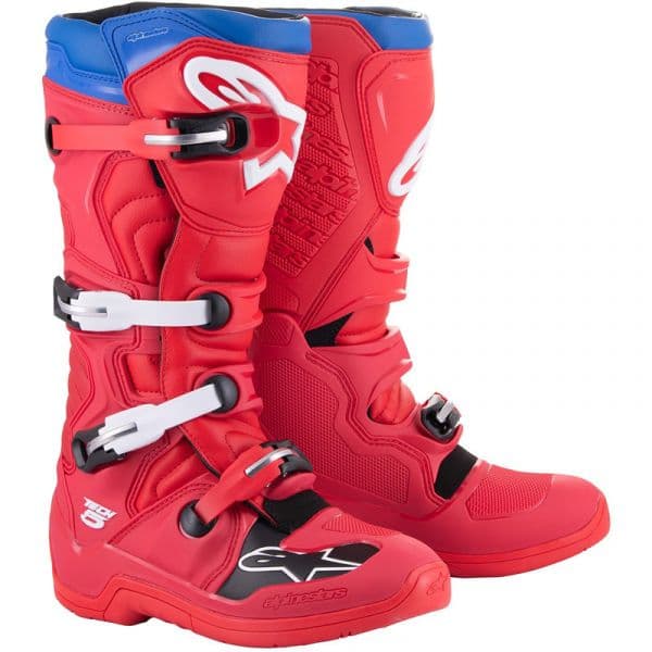 Alpinestars Botas Tech 5 Bright Red / Dark Red / Alpine Blu 8 42