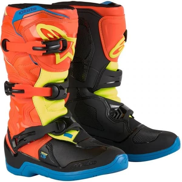 Alpinestars Botas Tech 3S Junior Orange Fluo / Enamel Blue / Yellow Fluo 3 (eu 35.5)