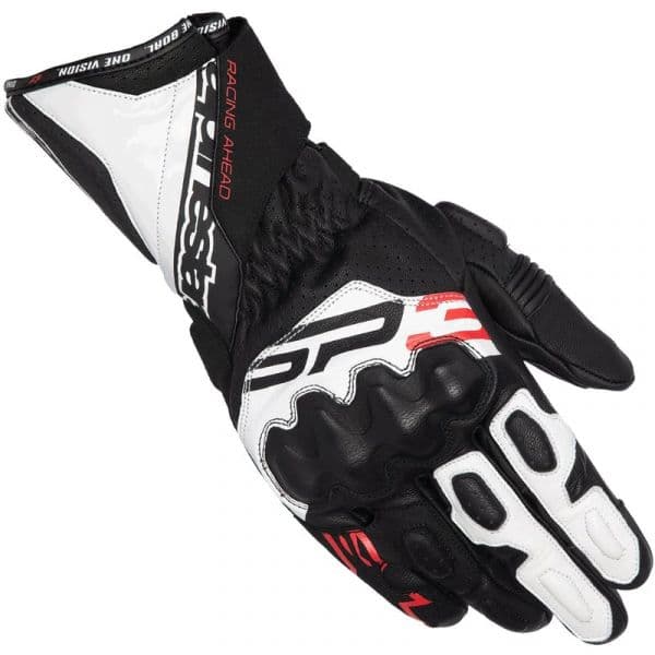 Alpinestars Luvas SP-3 Couro Black / White / Red Fluo 3XL