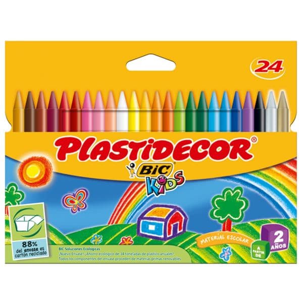 Bic Caixa Lápis de Cera Plastidecor 24 un.