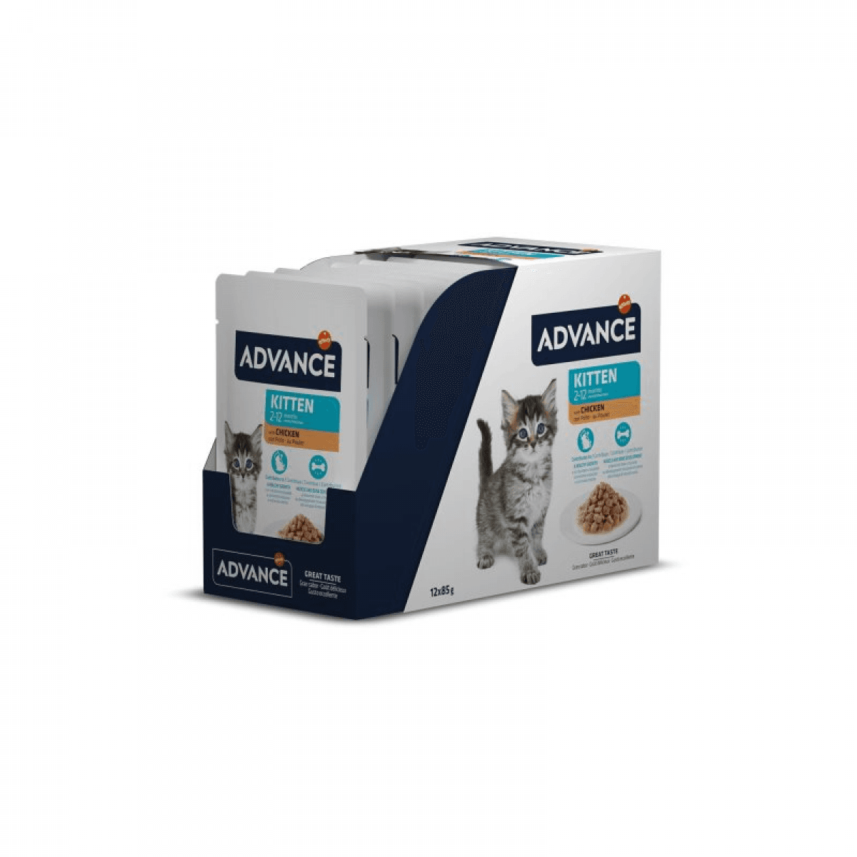 Ração Húmida Advance Cat Wet Kitten Chicken 12x85g