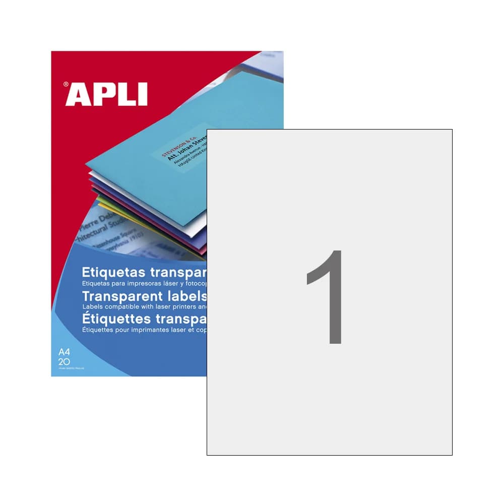 Apli Etiquetas Resistentes 210x297mm 20 Fls Clear - 01225