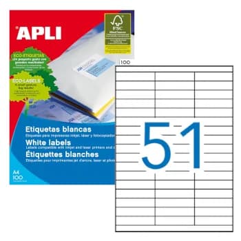 Apli Etiquetas Adesivas 70x16,9mm 100 Fls - 01294