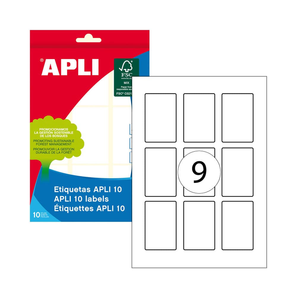 Etiquetas Cantos Redondos Apli 34x53 mm - 01650