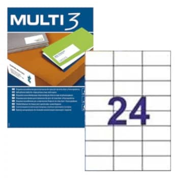 Etiquetas 70×37 Multi3 100 Folhas A4 2400un