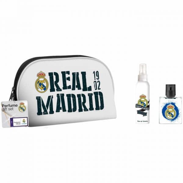 Real Madrid Eau de Toilette Spray 50ml + Colónia Corporal 100ml + Bolsa Coffret