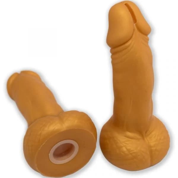 Diablo Picante Cofre em Formato de Pênis 22,5 cm Dourado
