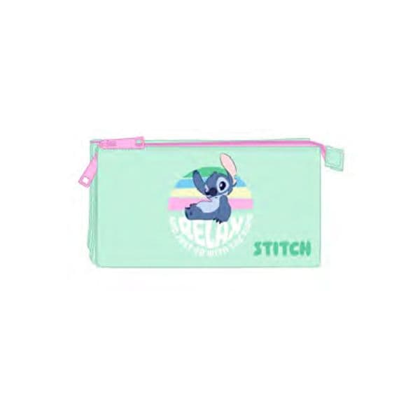 Safta Estojo Triplo Escolar Relax Stitch