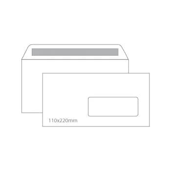 Envelopes c/ Janela Autodex 110X220mm 90g 500 Un. Branco - 16153349
