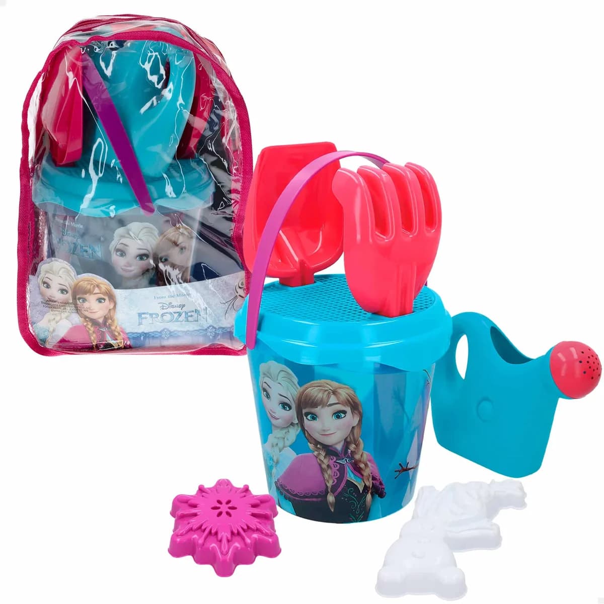 Mochila Frozen com Conjunto de Balde de Praia e Acessórios Disney
