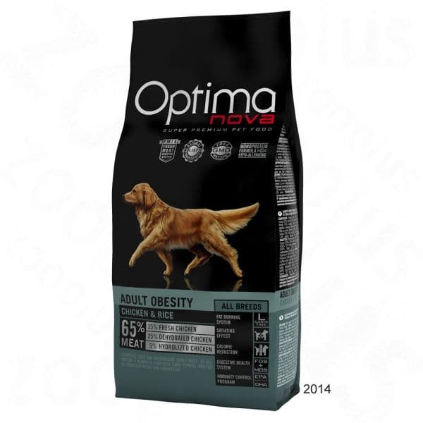 Optima Nova Adult Obesity Chicken & Rice Dog 12Kg