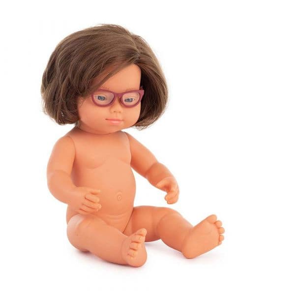 Miniland Caucasic With 38 cm Glasses Baby Colorido
