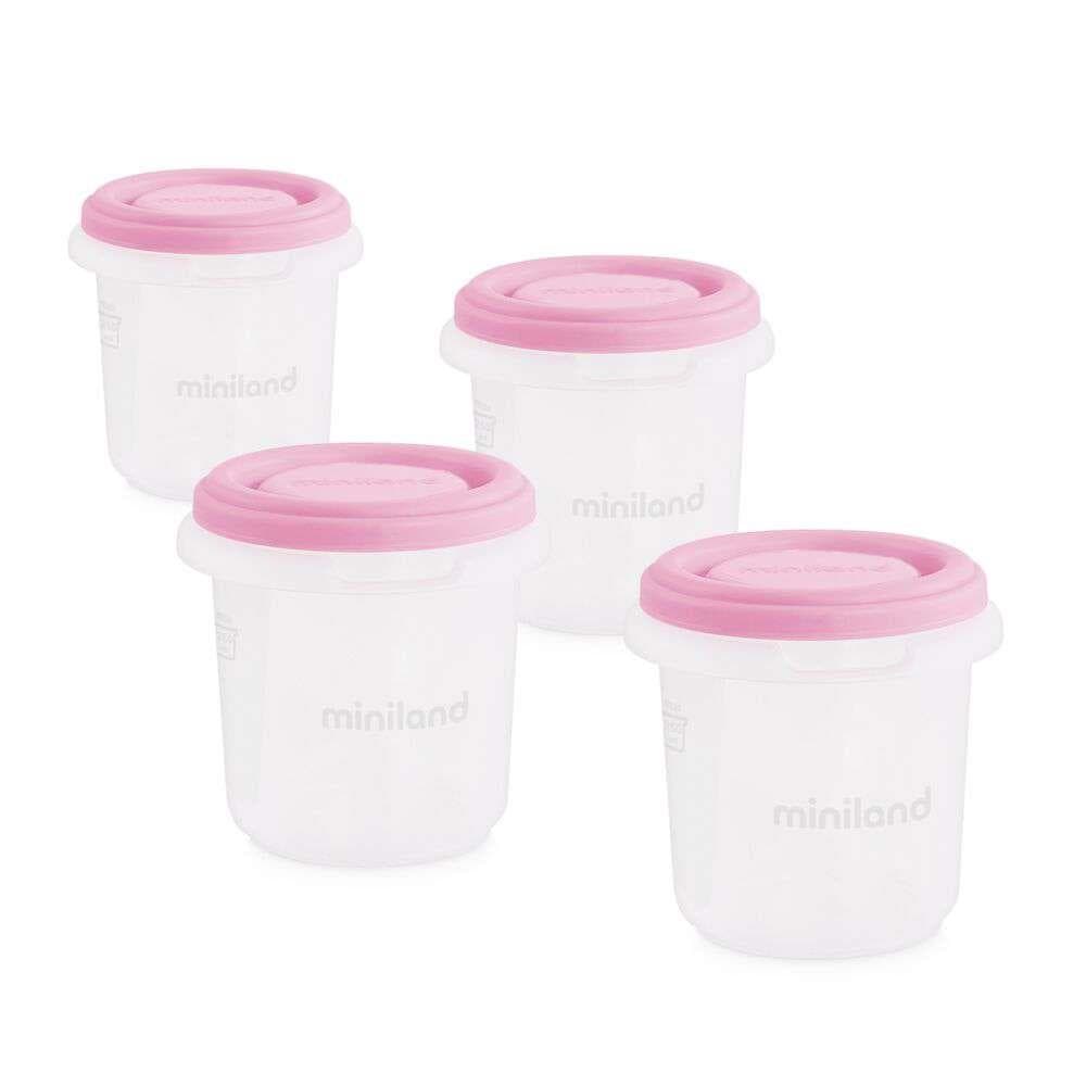 4 Recipientes Herméticos Miniland Blush 250ml
