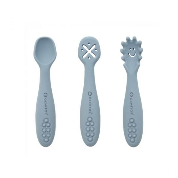 Olmitos Conjunto 3 Talheres Silicone Cinza