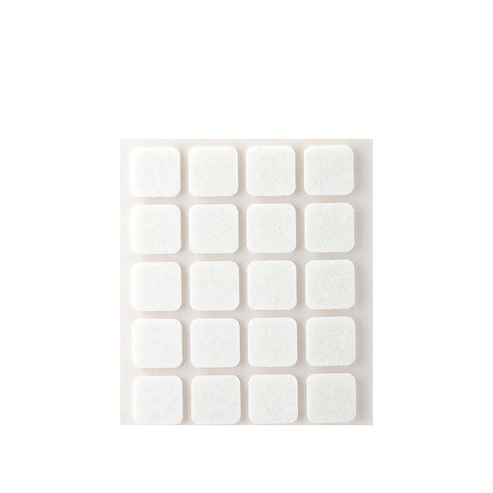 PACK 20 FELTROS ADESIVOS SINTETICOS BRANCOS 17X17MM PLASFIX INOFI