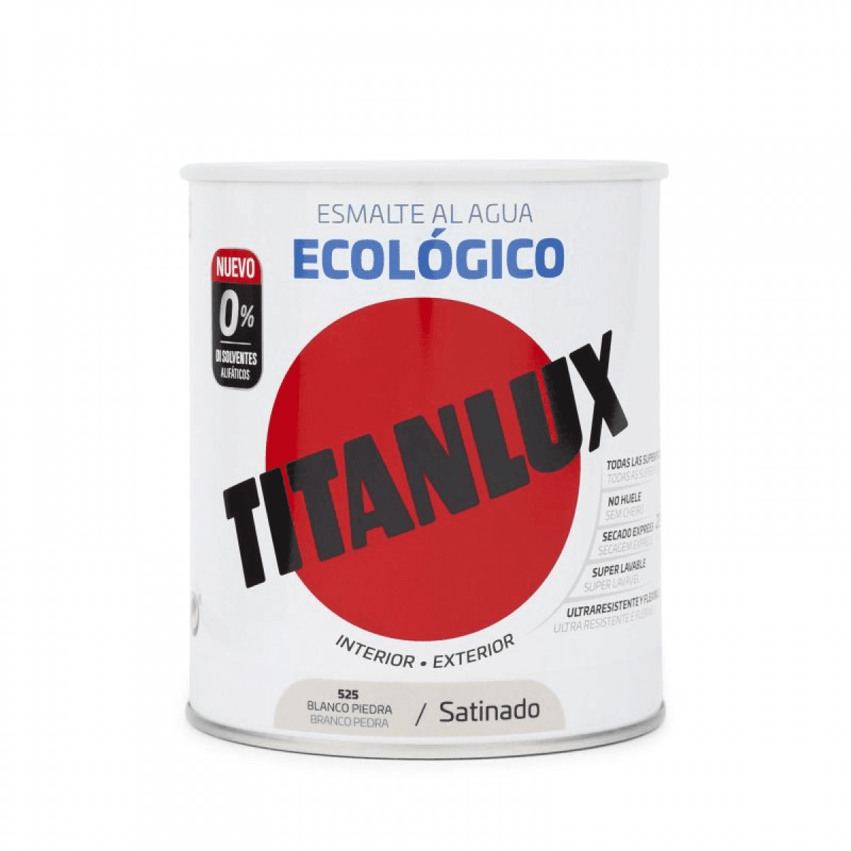 Titanlux Esmalte Interior Acetinado 0.75l Branco Pedra