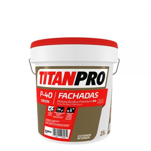 Titan P-40 Tinta Acrílica Premium Mate Interior-exterior 15L