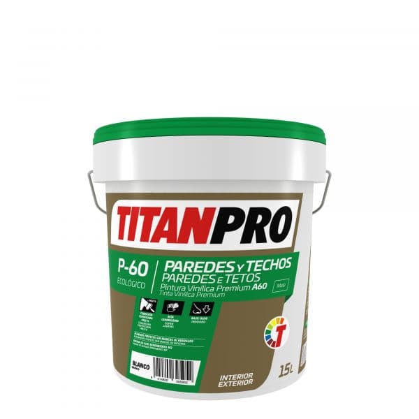 Titan P-60 Tinta Vinílica Premium Interior Mate 15L