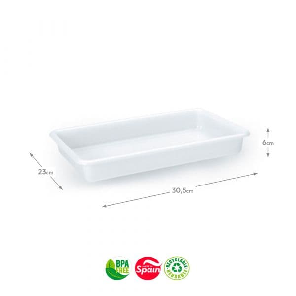 PlasticForte Tabuleiro Hotelaria PlasticForte 2.5L Branco 30,5x23x6cm