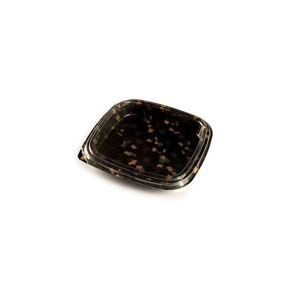 Caixa com Tampa Plástico Sushi 27x27x4,5cm Preto 30un - 6621127
