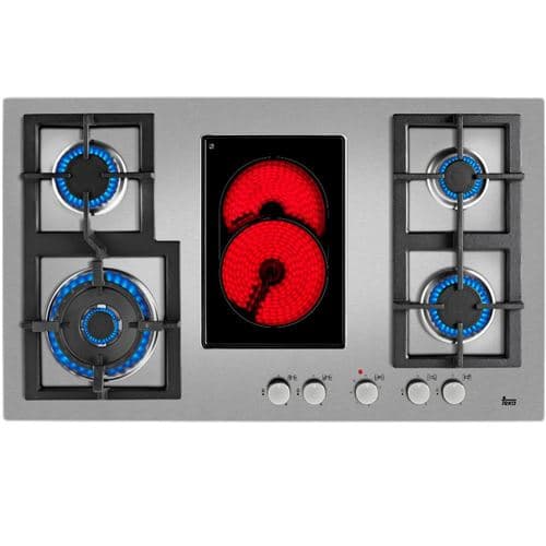 Placa Mista Teka EFX 90 4G 1H AI AL DR CI | 86 cm | 5 Zonas | Aço inoxidável