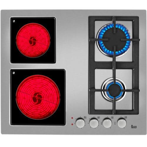 Placa de Vitrocerâmica e Gás Teka EFX 60 2G 2H AI AL CI | 60 cm | 4 Zonas | Aço inoxidável