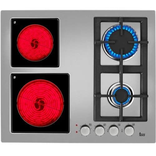 Placa de Vitrocerâmica e Gás Teka EFX 60 2G 2H AI AL CI | 60 cm | 4 Zonas | Aço inoxidável