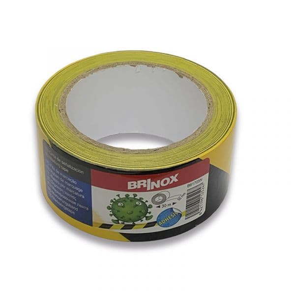 Brinox Fita Sinalizadora Preta/amarela Adesiva