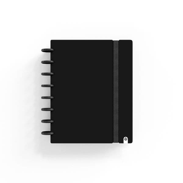 Ingeniox Caderno A5 Pautado 80Fl 100G Foam com Elástico Preto 1Un.