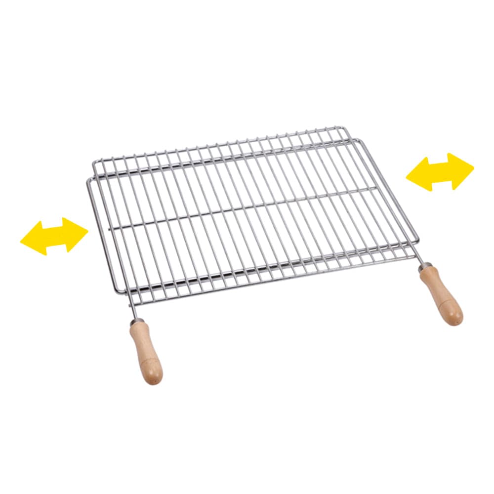 GRELHA EXTENSÍVEL PARA CHURRASQUEIRA 70X40CM EM AÇO ZINCADO