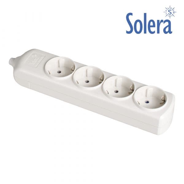 Solera Bloco 4 Tomadas, com T/t Lateral 16A 250V. Material Lh Cor Branco - ELK41214