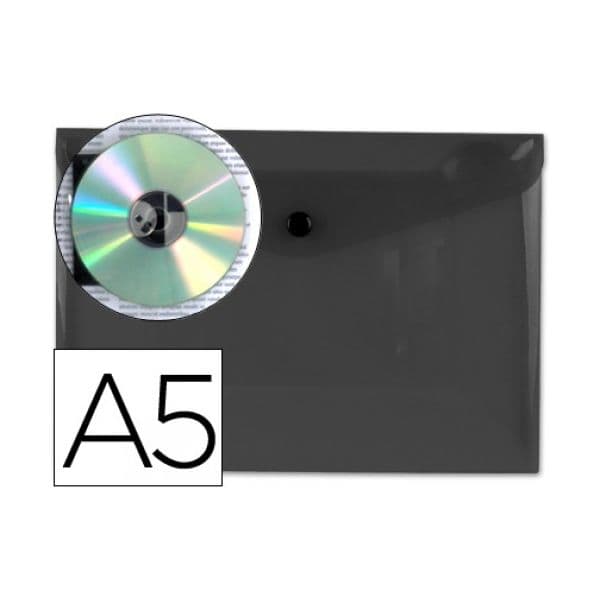 Liderpapel Bolsa Envelope Plástico A5 c/ Mola Preto - L28985