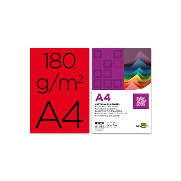 LiderPapel 100 Fls de Cartolina A4 180g Rosa - CT12