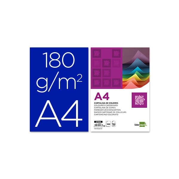 LiderPapel 100 Fls Cartolina A4 180g/mì Azul Marinho - CT06