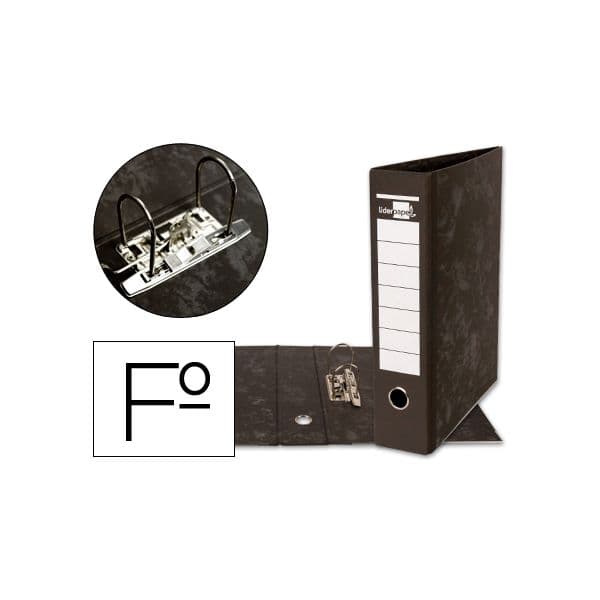 Liderpapel Pastas de arquivo de alavanca gaspeadas pretas - 32077
