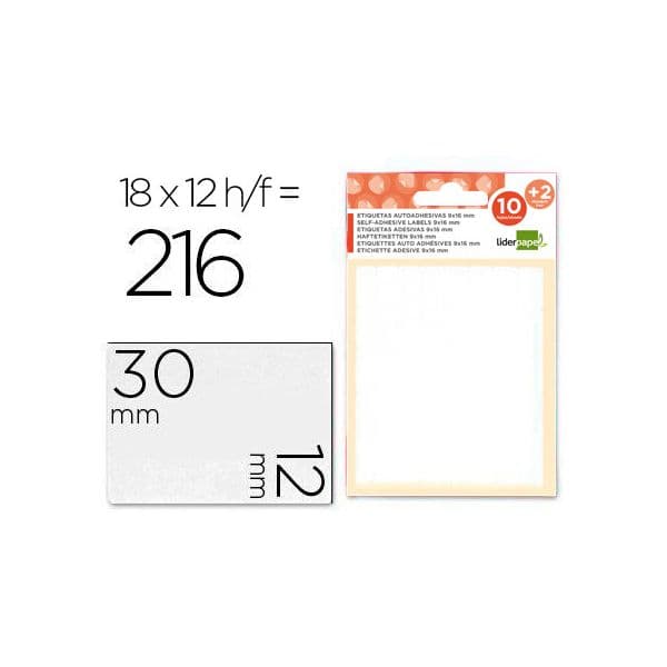LiderPapel Etiquetas Adesivas 12x30mm 10 + 2 Fls - ET04