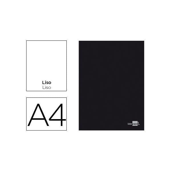 Liderpapel Caderno A4 Capa Preta Liso 80 Fls - LA15